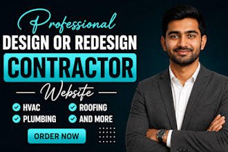 design hvac, roofing, plumbing, construction, cleaning, and contractor websites