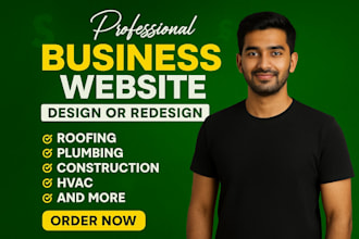 design hvac, roofing, plumbing, construction, cleaning, and contractor websites