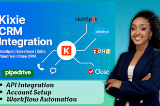 setup, integrate kixie crm with hubspot, salesforce, zoho, pipedrive, close crm