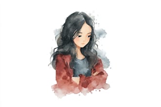 paint watercolor character illustration, fantasy,