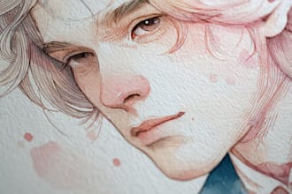 draw fantasy art, watercolor character