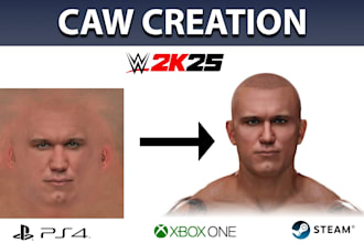create your wwe 2k25 caw with hight quality face scan, PC and old gen
