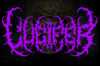 dark and chaotic black metal logo design  custom artwork to represent your sound