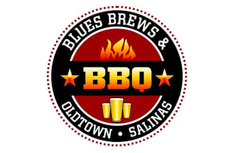 design looks nice brew and bbqz oldtown salinas logo
