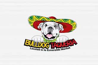 design outstanding awesome bulldog taqueria logo