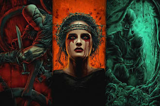 draw badass dark art horror illustration