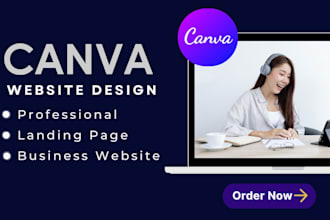 create minimalist canva website design, landing page design