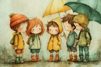 draw whimsical watercolor illustration for children book