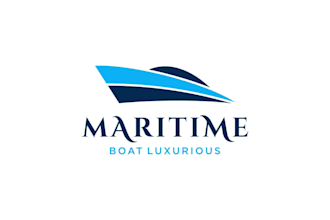 make a bold boat logo for fishing, sailing, and cruise brands