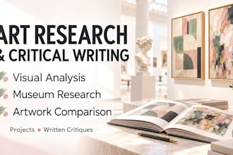 do assigned arts research, visual, museum analysis, artwork comparison projects