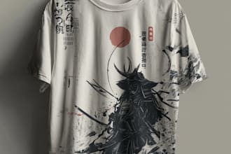 design amazing japanese or anime t shirt for your brand