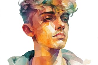 your character in a watercolor style