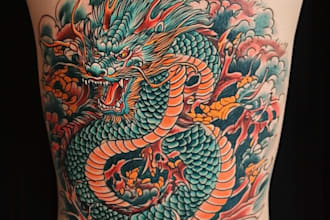 desing a tattoo in japanese style