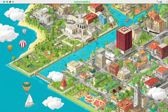 draw a unique vector or isometric map