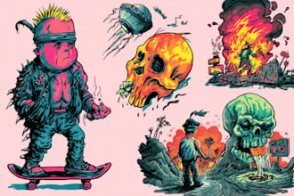 do skate low brow punk scifi horror art