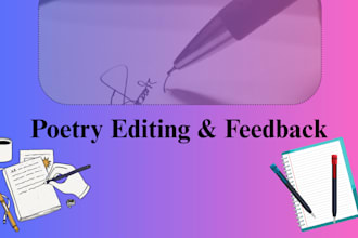 proofread and edit your poems and poetry collections