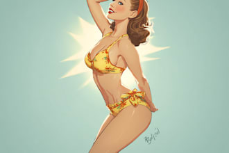 create an pin up girl and pin up girl