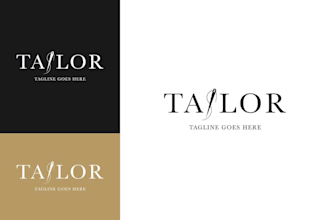 create a custom tailor logo with scissors and thread concept