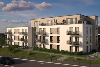model 3d g5 building,sch hostel,render commercial building,architecture renderin