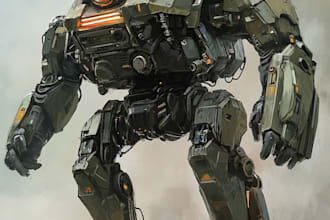design any type of robot or mecha in lineart