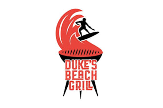 design beach grill restaurant bar logo