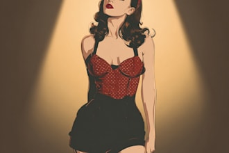 draw a pin up girl and pin up girl