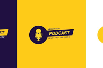 make an elegant podcast logo for premium identity