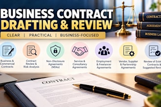 draft and review business contracts and commercial agreements