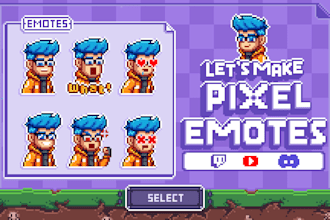 making custom pixel emotes or sub badges or sticker for twitch discord kick