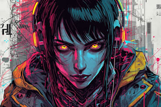 draw cyberpunk scribble art your portrait