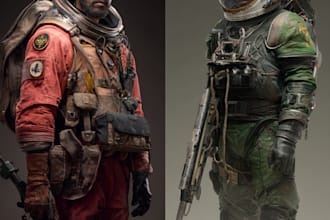 create character art and sci fi concept art
