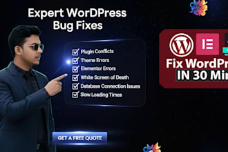 fix wordpress bugs, errors, elementor, and woocommerce issues