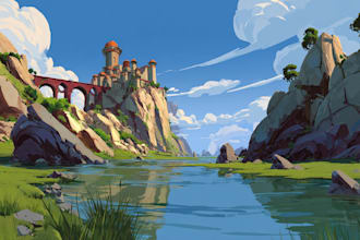 make amazing landscape and character illustration for you