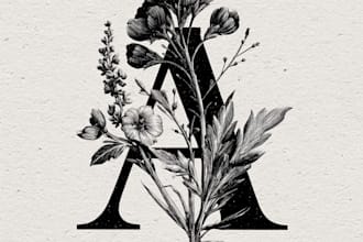 draw botanical illustration of logo for you