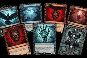 design custom card game tcg tarot card illustration print cards concept card art
