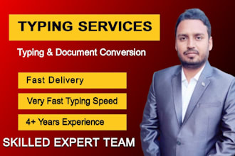 provide typing services, document conversion, pdf to word