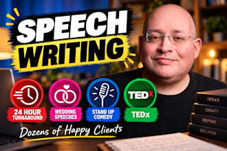 write you wedding speech or other speech writing task