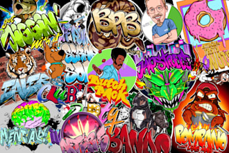 made a highly hand drawn original graffiti design or logo