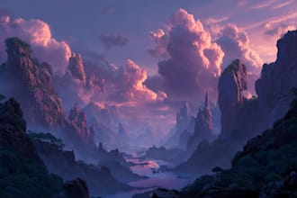 fantasy landscapes, illustration, environment
