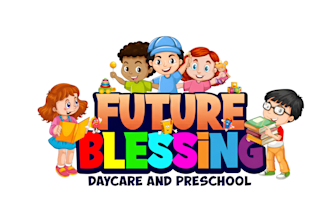 design daycare babyshop school childcare and kids logo without copyright