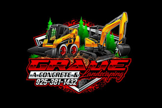 create creative good looking excavator and skid steer logo design