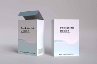 create premium rigid box design and 3d product packaging mockup
