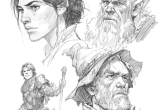 sketch fantasy character concept art