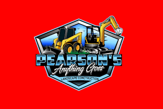 create graceful fantastic skid steer and excavator logo design