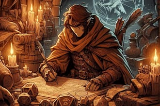 draw dungeons and dragons or oc illustration