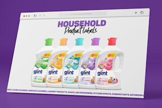 design modern and eye catching household product labels