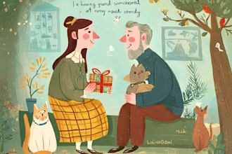illustrate a holiday greeting card