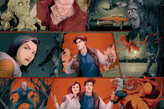 draw comic book cover, retro comic book cover, storyboard