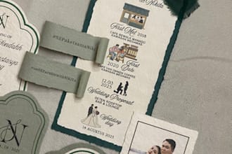 design custom wedding invitation, wedding keepsake