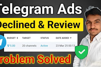 fix telegram ads, decline ads, forex promotion to 300k telegram subscribers